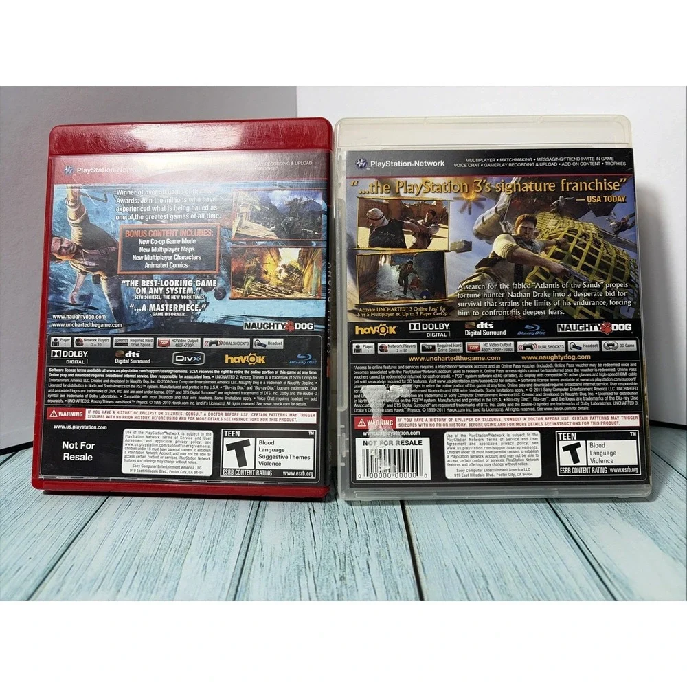 Uncharted Drake's Deception & Among Thieves  (Not For Resale) - PlayStation 3
